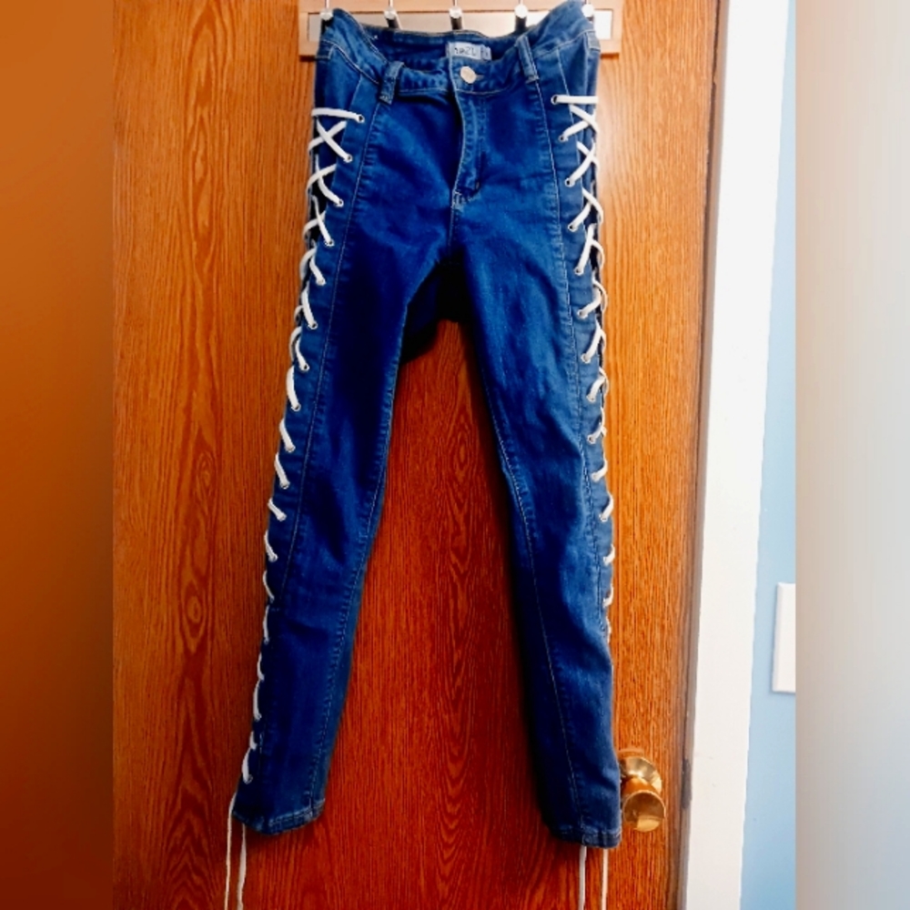 Rue 21 Lace Jeans, Size 2, Blue